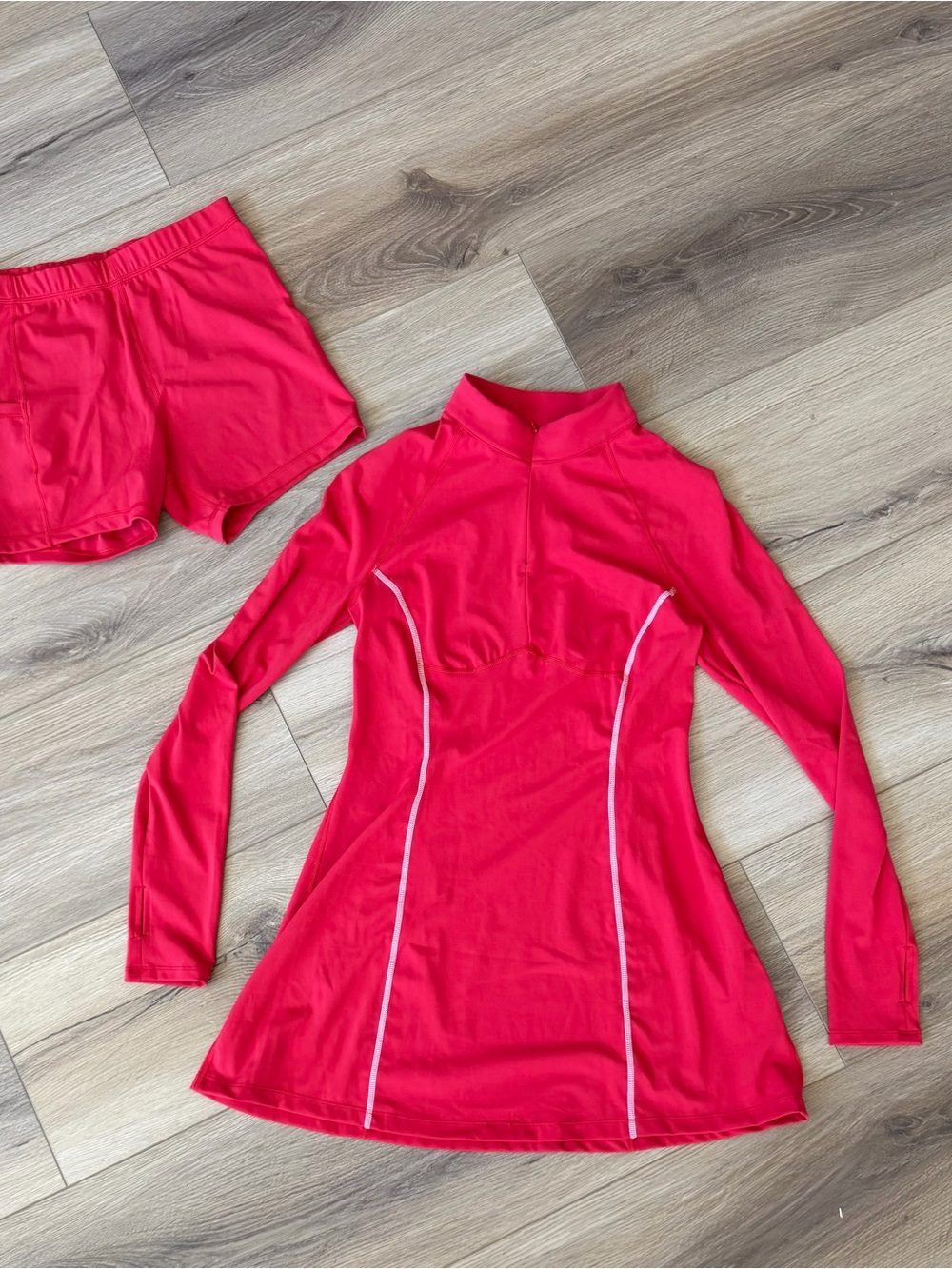 SHEIN Red althetic dress with Matching shorts